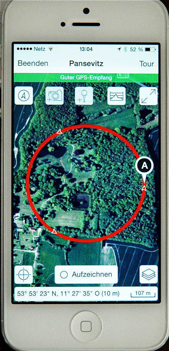 Kreidekreis, GPS, Schloss Park Pansevitz, 2015